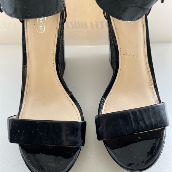 🚨 Black Coach Wedge Sandals size 9 - Picture 14 of 14